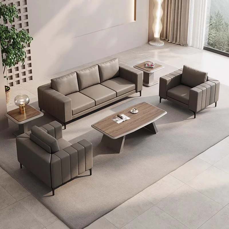 

One-character office sofa meeting guests for negotiation Reception lounge area Office modern sofa coffee table combination