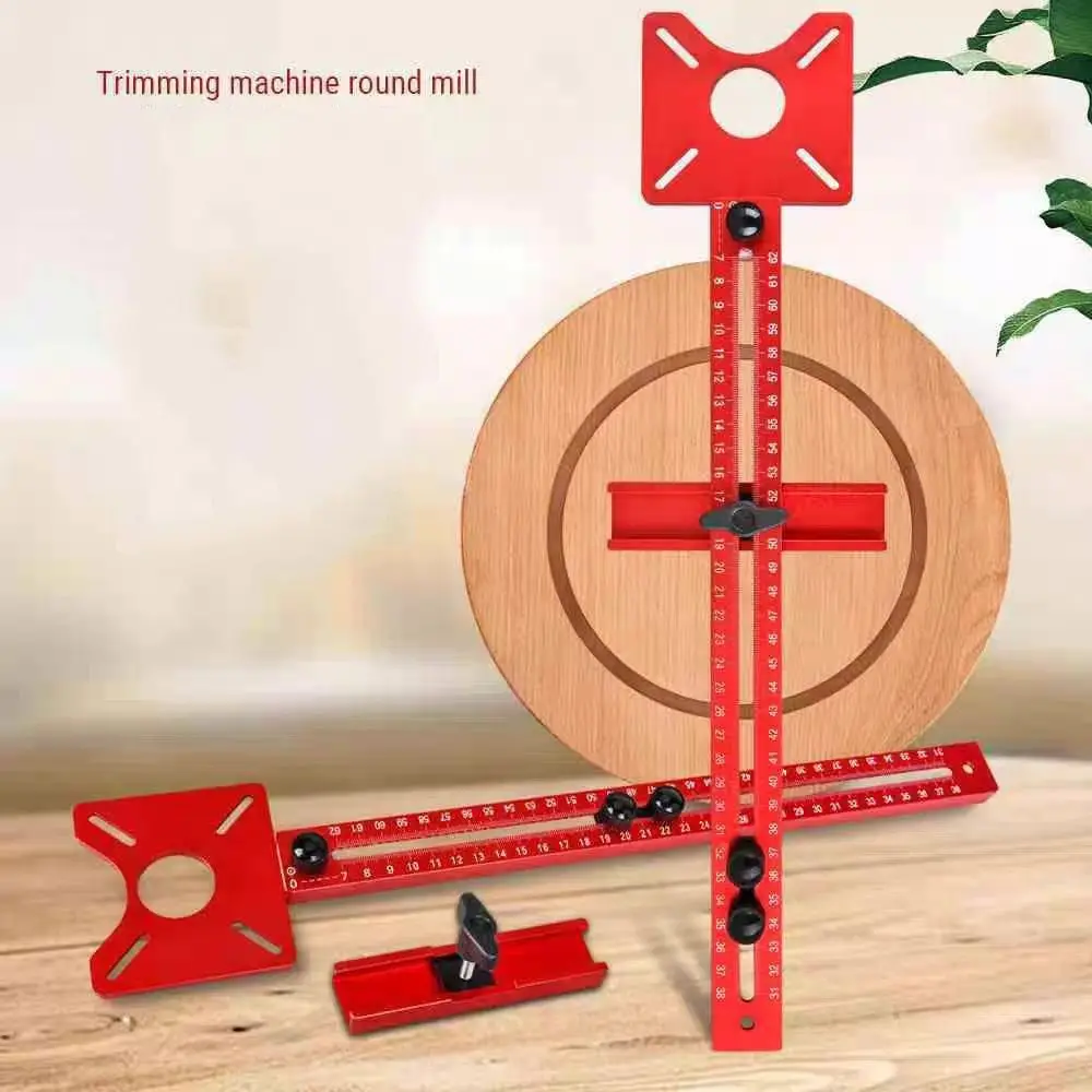 

3 in 1 Router Milling Groove Bracket 9-61cm Auxiliary Circular Drilling Tools Aluminum Durable Milling Circular Tool Woodworking