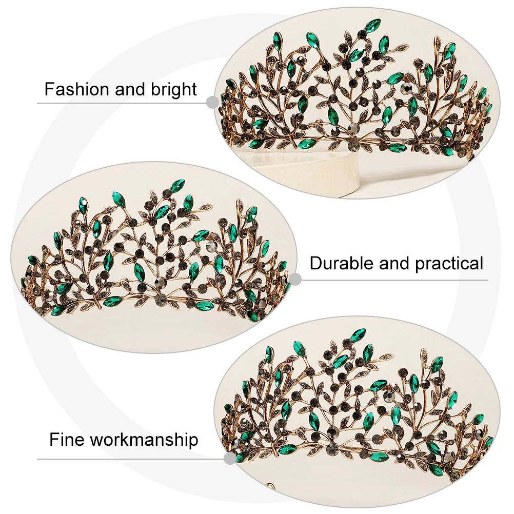 

1Pcs Alloy Crown Retro Bridal Headdress Wedding Hair Crown Baroque Bride Hair Jewelry Elegant Party Tiara Bridal Headdress