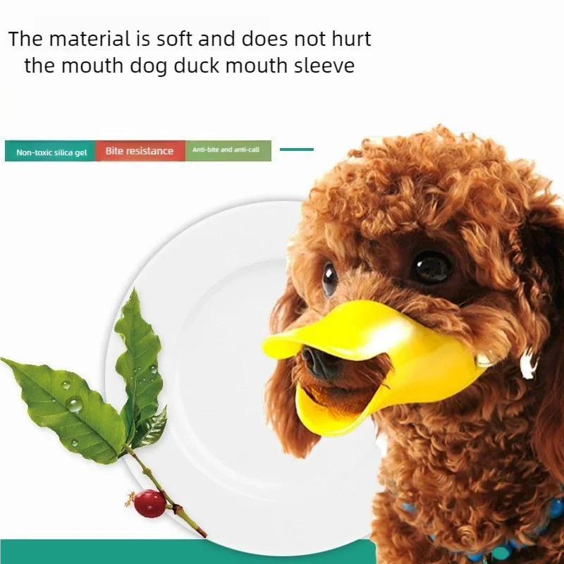 Bozal de pato de silicona para perros, antimordeduras para dejar de ladrar, máscara para perros pequeños y grandes, accesorios para mascotas, cubierta de boquilla ajustable segura