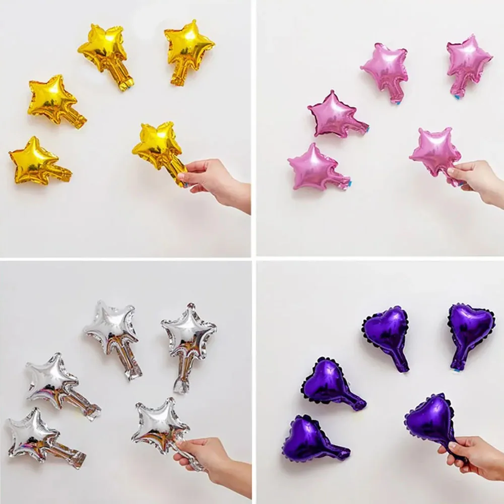 50PCS 5 Inch Mini Heart Pentagram Foil Balloons Wedding Room Decor Baby Birthday Party Christmas Decorations Supplies Kids Toys