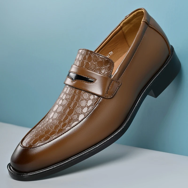 

Men's Fashion Derby Shoes Business Formal Soft Sole Anti-Slip Breathable Comfort Leather Shoes Work Party Wear-HT188