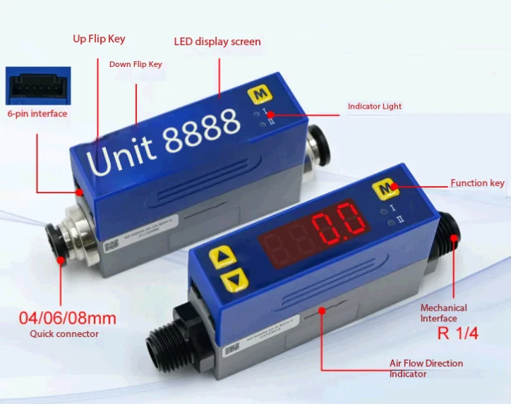 MF3000 Series Digital Display Gas Mass Flow Meter 0-1500L
