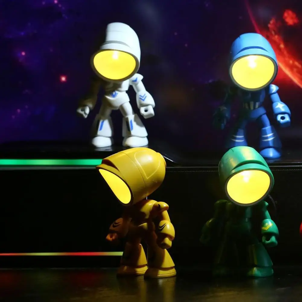 

Милый мультяшный робот-герой, настольная лампа, мини-светодиодный ночник, настольное украшение, прикроватные настольные светильники для спальни, детский подарок на фестиваль для мальчиков