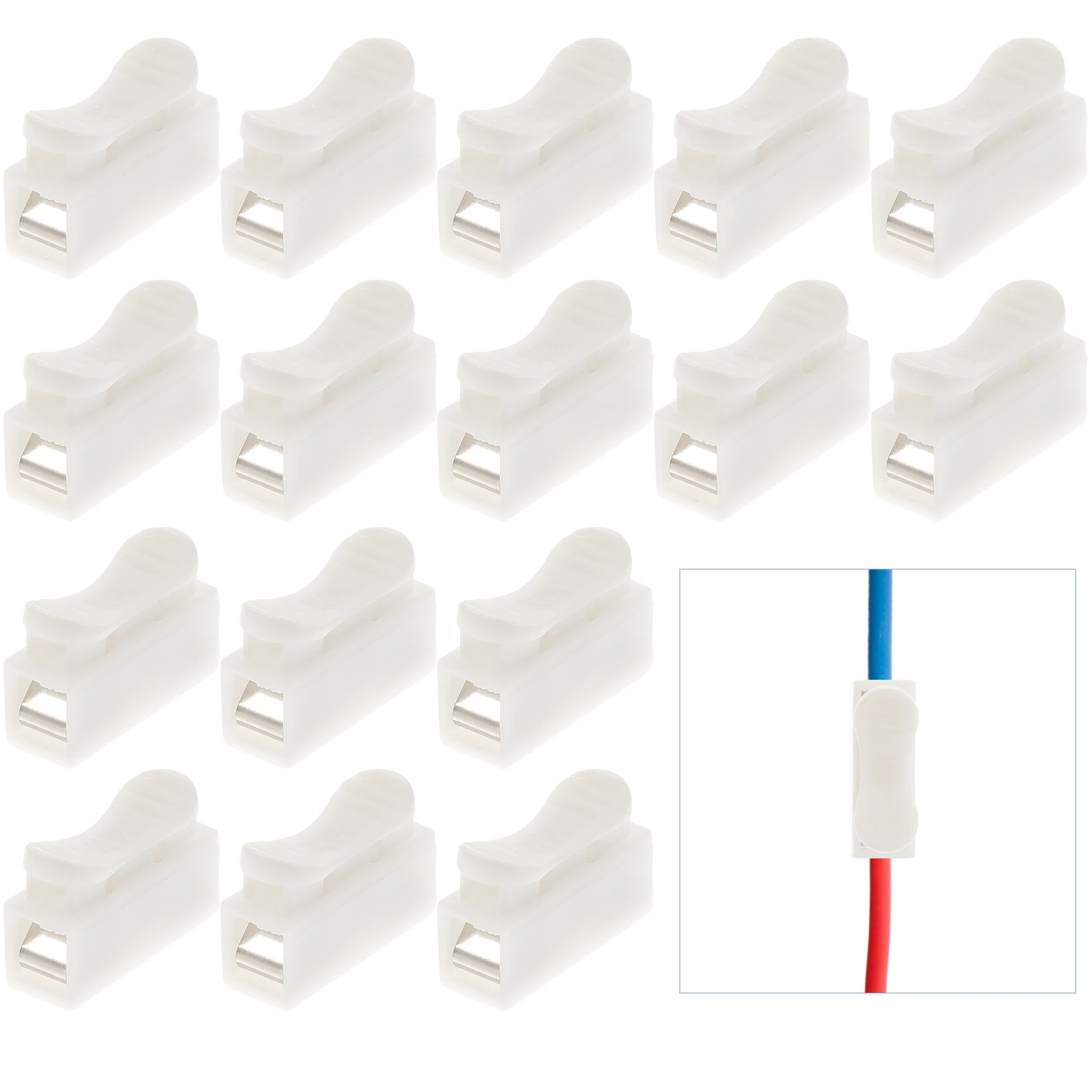 

100pcs Pressure Terminal Electrical Connector Waterproof Quick Connectors for Wiring White Push Wire Splice Blocks