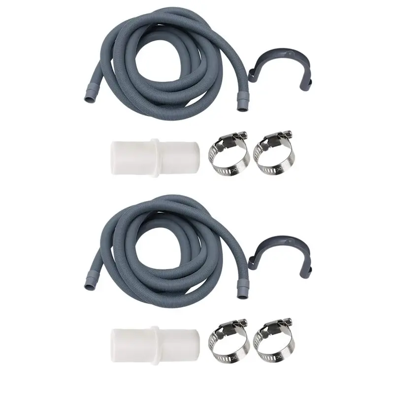 A04G-8 Pcs Washing Machine Drainage Pipe Hose,Washer Drain Hose For Washing Drainage Pipe,With U Shape Holder,5 Feet Long