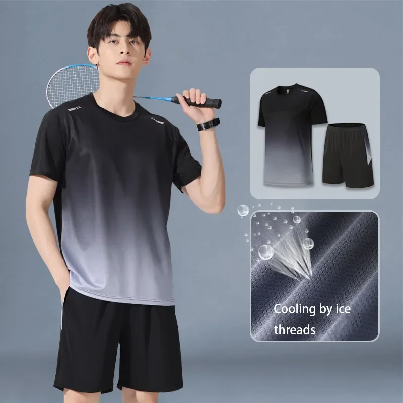 

2026 Running Set, Sports and Fitness basketball Ice Silk Quick-drying, soft, breathable and sweat-wicking