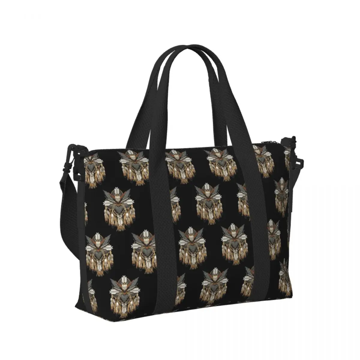

Custom Eagle Native American Art Beach Travel Bag Large Capacity Tote Bags for Gym Yoga Women Shopping Duffle Shoulder Bag