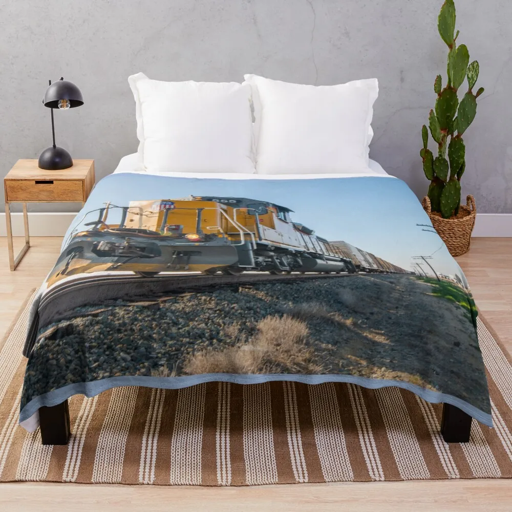 

California Freight train Throw Blanket