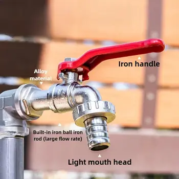 全新 1/2x3/4 槓桿式水龍頭,鋅合金材質,紅色手柄,水龍頭轉接器軟管插頭,花園澆水灌溉配件 10 最佳銷售 水龍頭花園 - №7