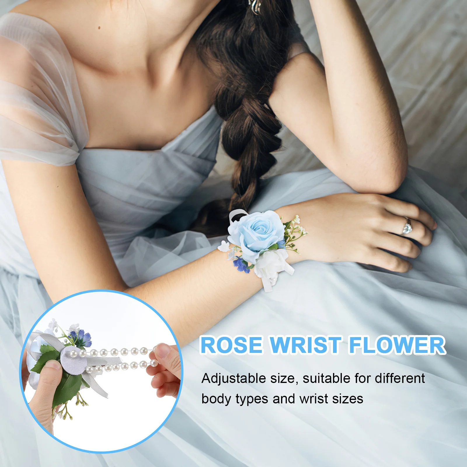 1 conjunto rosa corsage boutonniere pulso flor artificial noiva noivo casamento baile de formatura acessórios de noiva faixa elástica ajuste