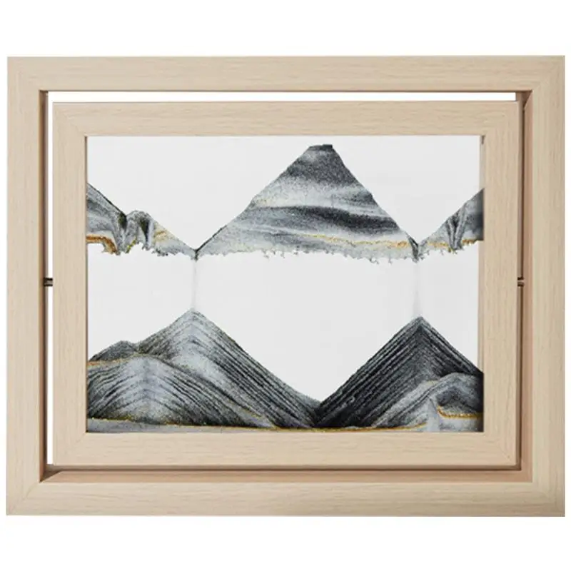 

Liquid Sand Art 3D Flowing Sand Painting Glass Nature Landscape Picture Frame Unique Living Room Glass Crafts For Table Display