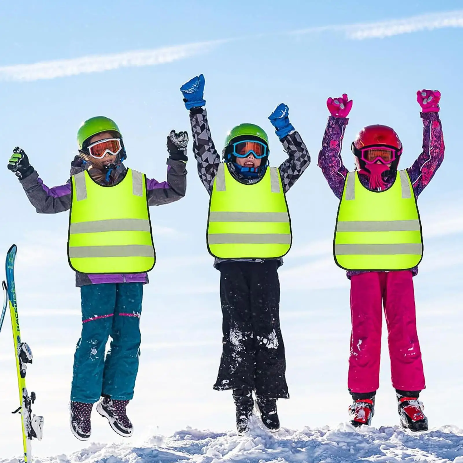Safety Vest For Kids 10 Pieces Traffic Clothes Construction Vest For Traffic Walking Running Cycling Skiing Camping