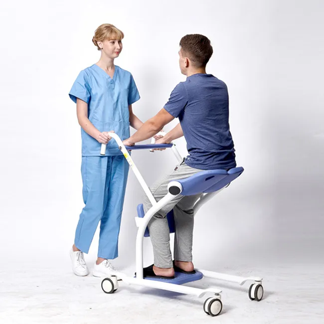 Patient Lifting Transfer Chair for Elderly and Disabled, Commode Function, Aluminum Alloy, Lightweight Medical Walker