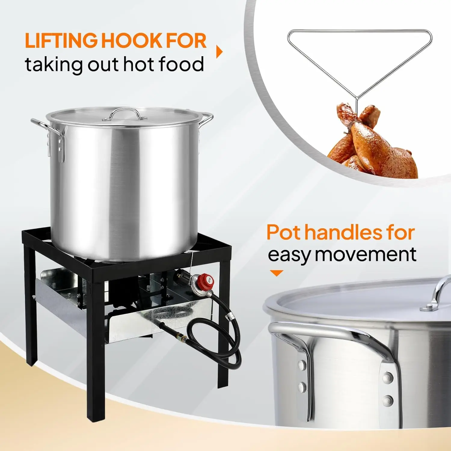 Turkey Fryer with 150,  Seafood  Boiler Steamer & Deep Fryer with Basket