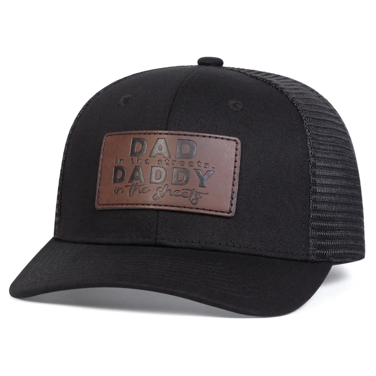 Unisex DADDY Leather Label Baseball Net Caps Spring and Summer Outdoor Adjustable Casual Hats Sunscreen Hat Sports Cap