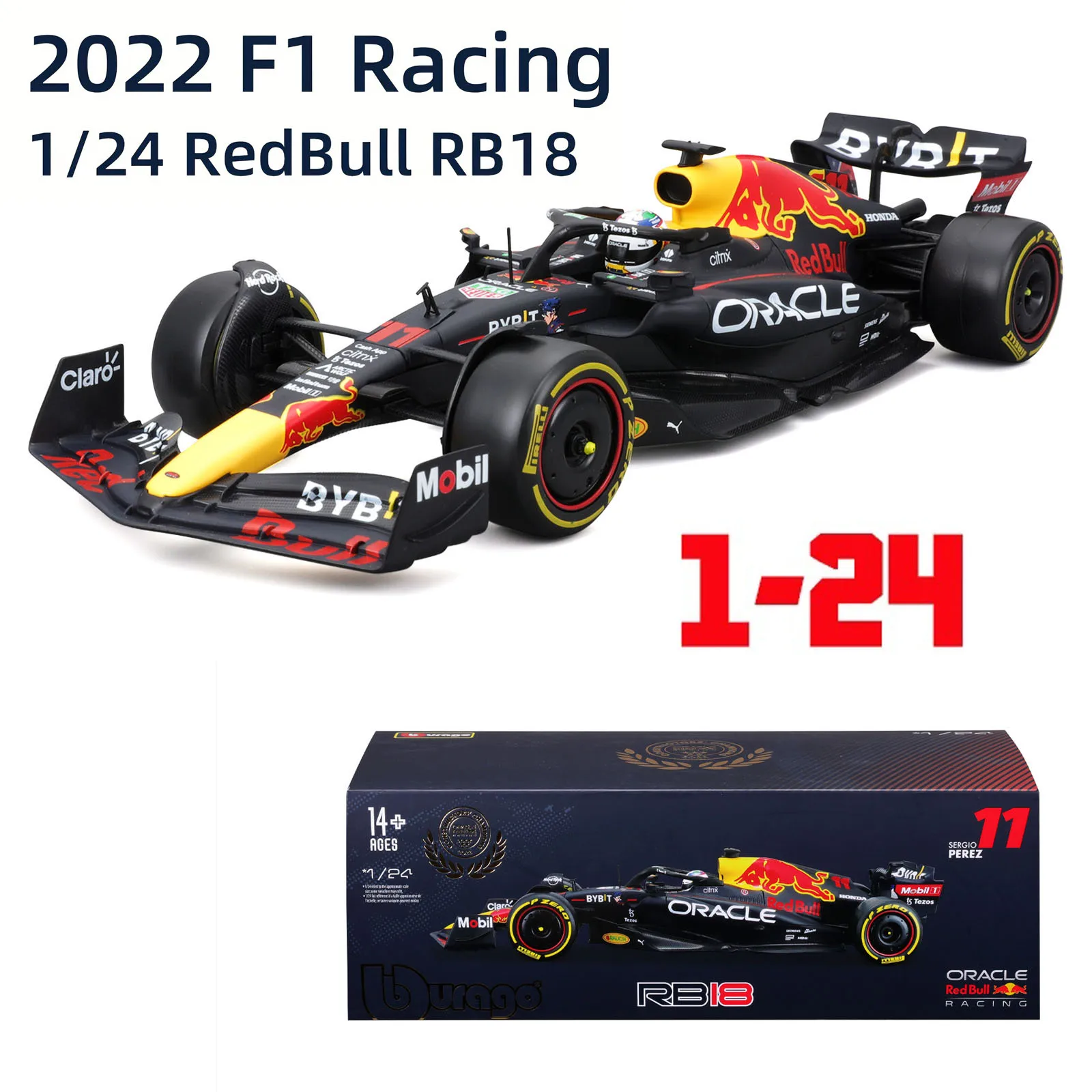 Bburago 1:24 F1 2023 RB19 #1 United States GP Vestappan #11 Perez Alloy Car Model Crafts Decoration Collection Toy Tools