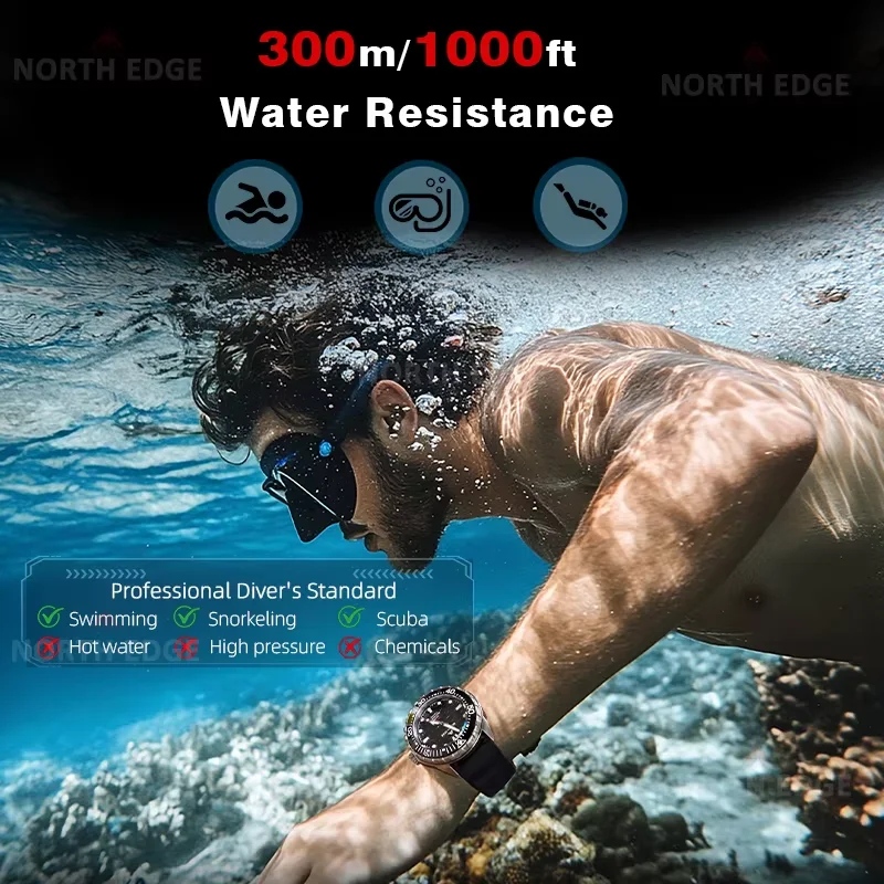 NORTH EDGE Nieuw Ontwerp ABYSS - Solar Powered Watch recensie en prijs