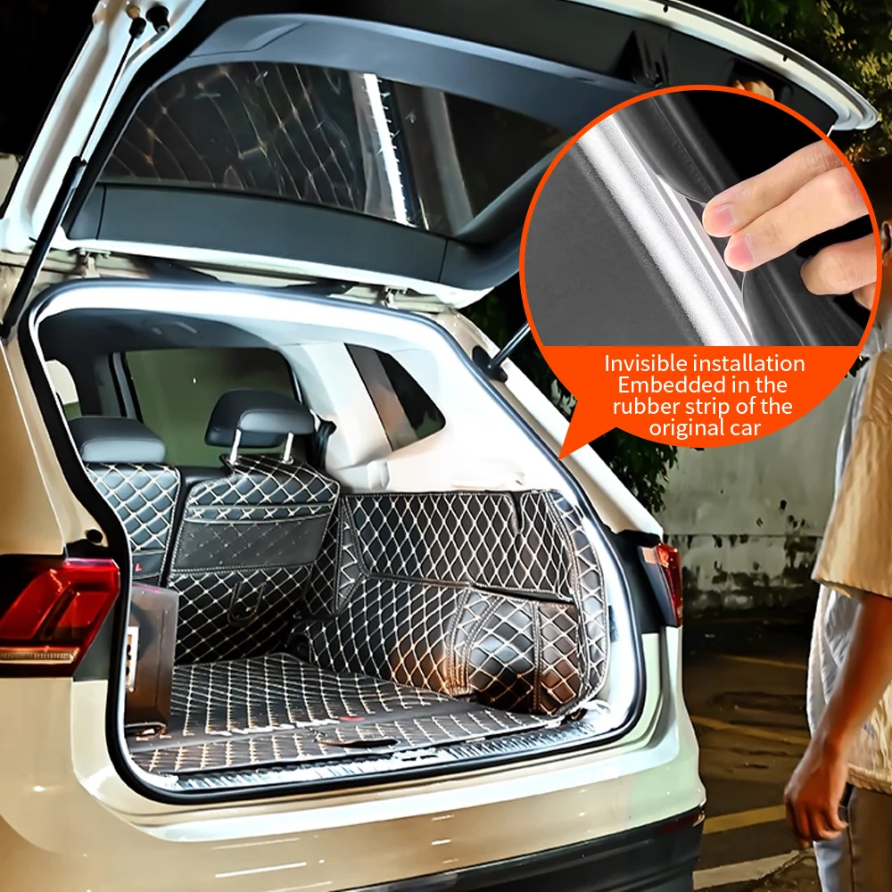 Car LED Trunk Lighting Ambient Light Dynamic Flowing Flexible Interior Decoration On/Off Automatic Sensing Tailgate Light Strip