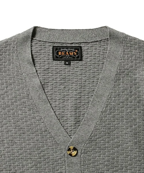 2025 BEAMS PLUS Spring Autumn Unisex Lightweight Cotton Knit Cardigan Japanese Streetwear Casual Daily Sweater