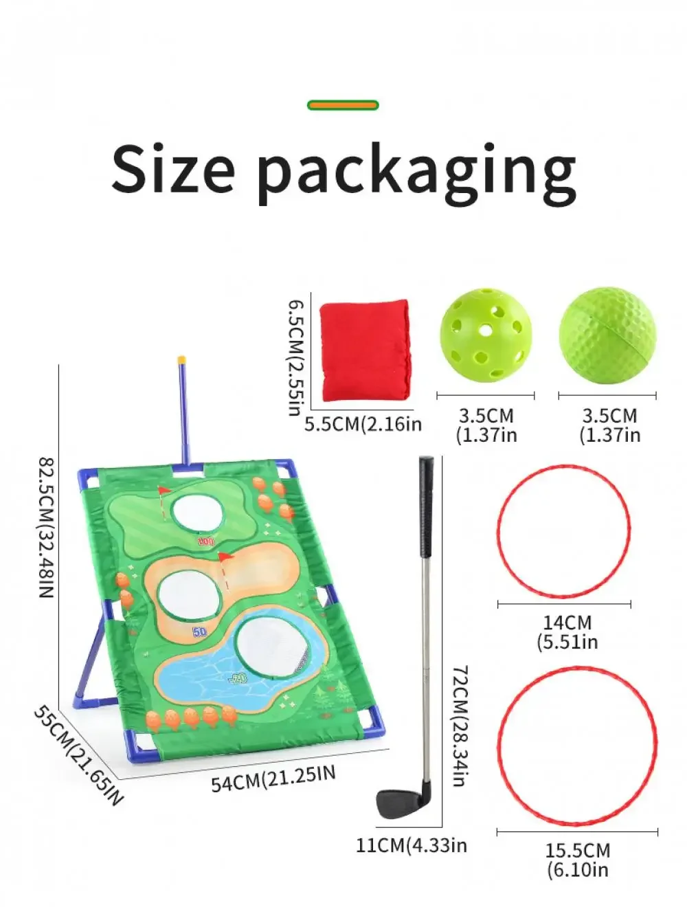 3 in 1 Loop Zandzak Golf Zitzak Toss Spel voor Kinderen Outdoor Sport Speelgoed Golf Chipping Game Golf Training mat Kinderen Speelgoed Geschenken