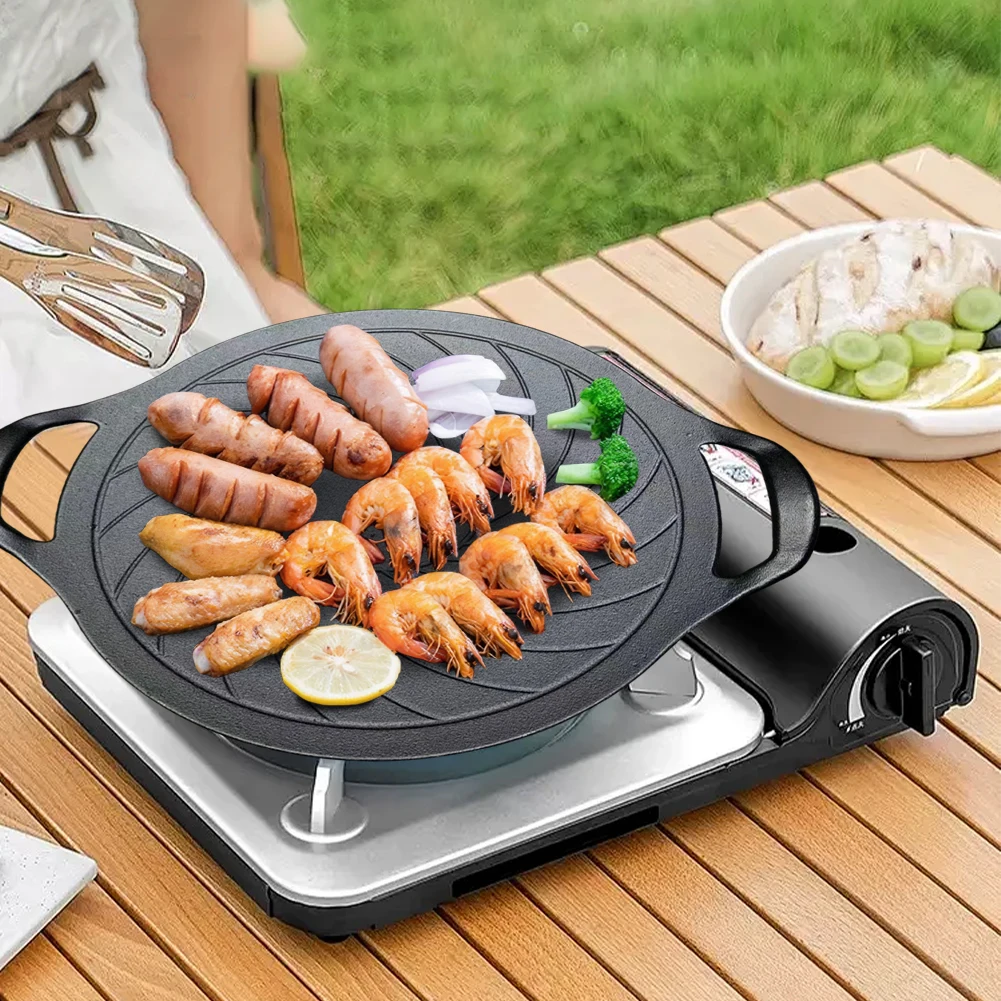 

15 Inch Cast Iron Grill Pan Non-stick Egg Pancake Pan Crepe Maker Steak Frying Pot Gas Induction Cooker for Grilling Gas Stove