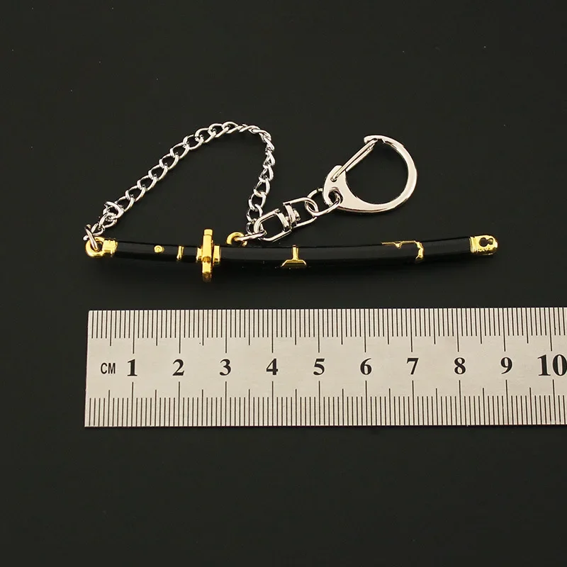Porte-clés de dessin animé Roronoa Zoro, arme de 9cm, modèle en métal Katana samouraï, couteau épée, cadeaux, jouets pour garçons, Collection