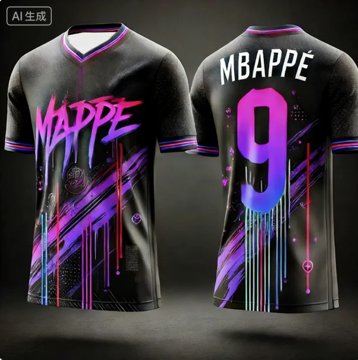 

ChatGPT AI Original Mbappé 2026 # Футбольный трикотаж 9, летняя футбольная тренировочная спортивная одежда для взрослых и детей, удобная повседневная футболка для фанатов