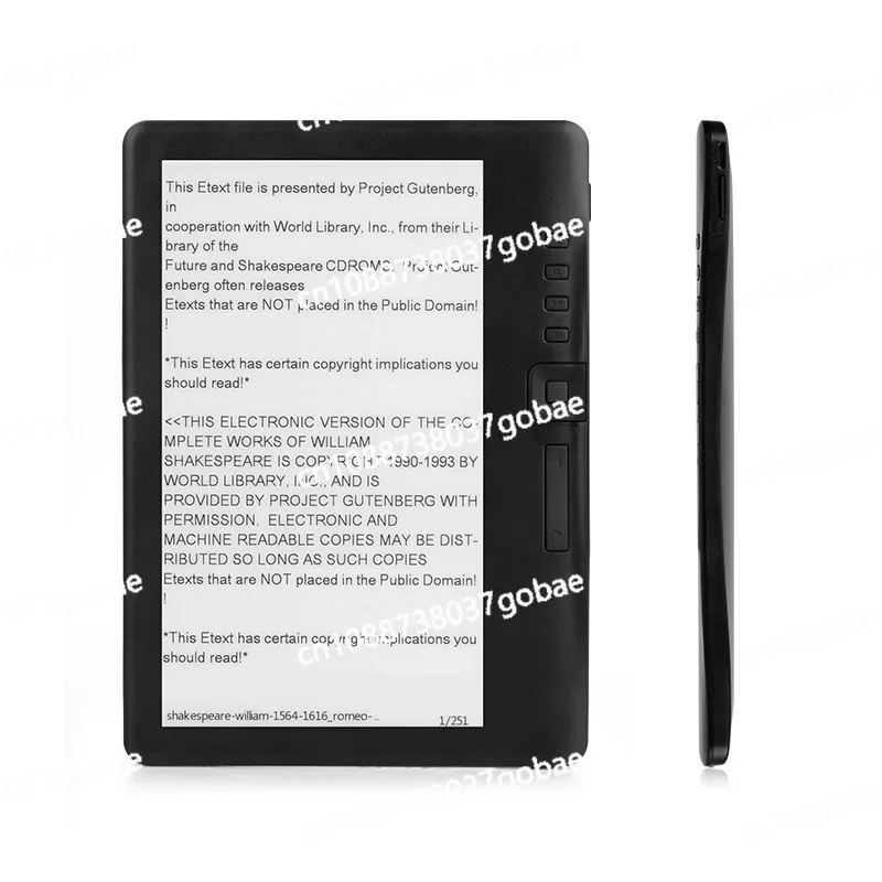 7-inch black minimalist TFT display color screen e-book reader, electronic paper book learning gift
