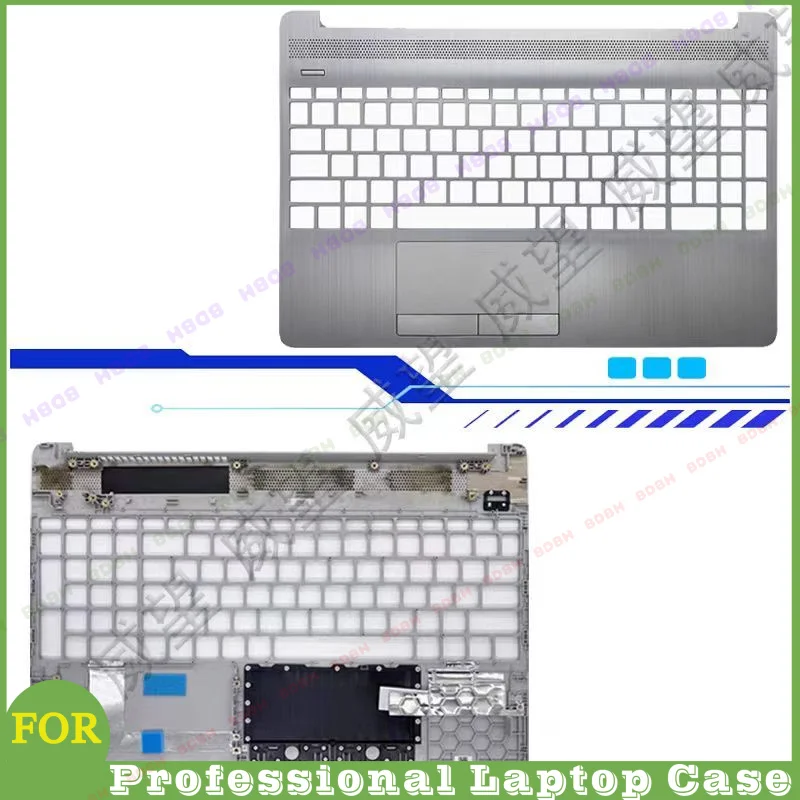 BDBH@ Laptop Case for HP 15-DW 15S-DU 15S-DY 15S-DR 250 G8 255 G8 TPN-C139 LCD Back Cover Front Bezel Hinges Top Housing Silver