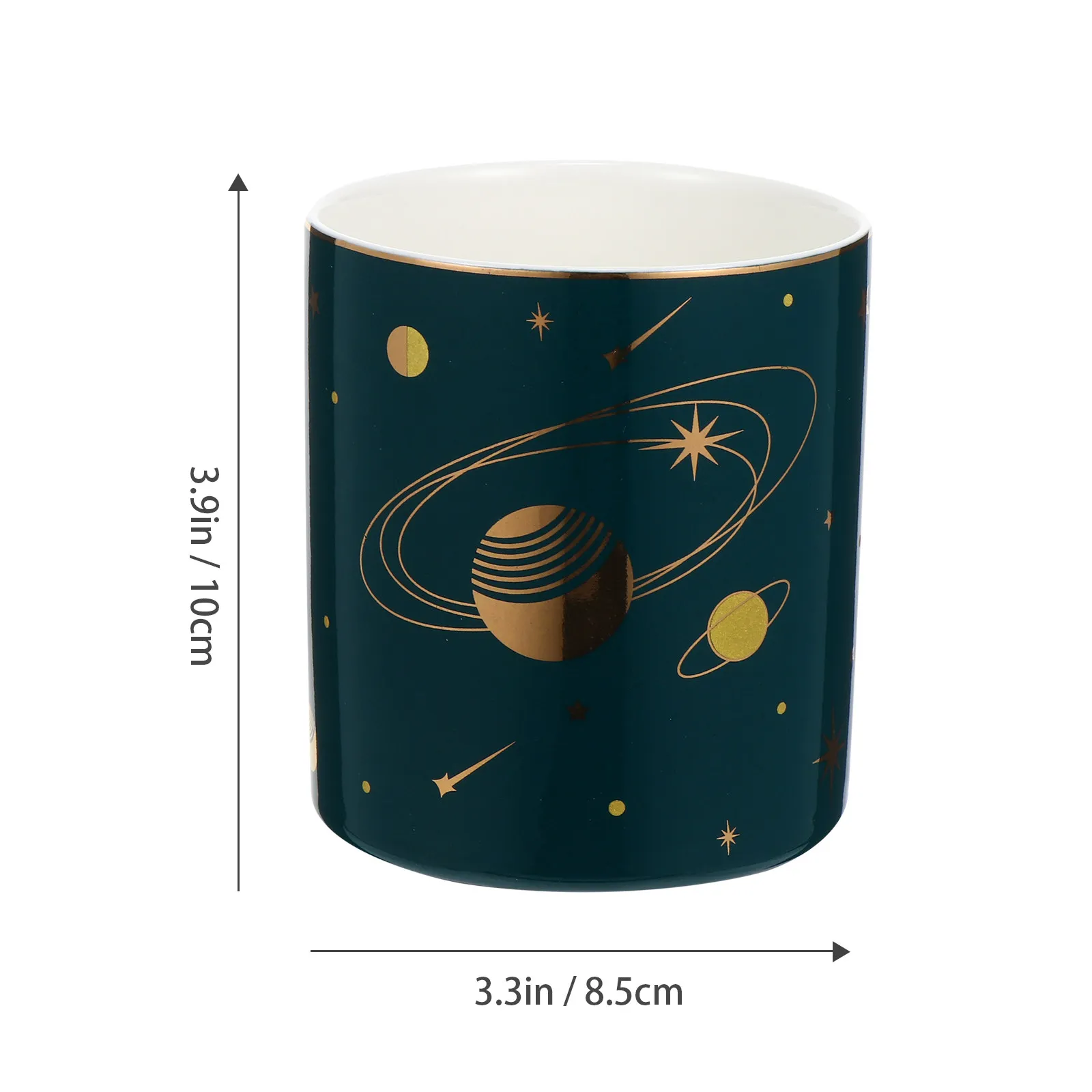 1Pcs Starry Sky Cosmic Pen Holder Large Capacity Decorative Makeup Brush Pot Stationery Organizer Waterproof Ceramic Desktop
