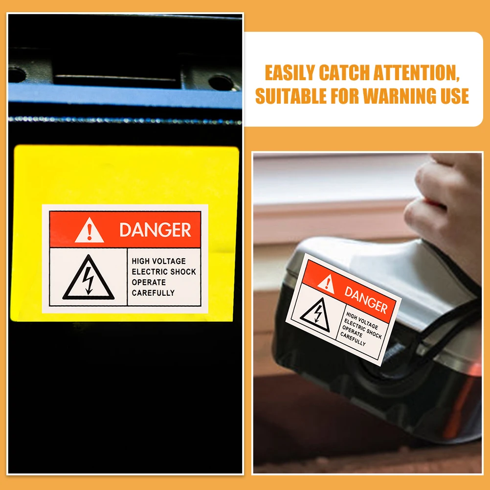 

8 Pcs Anti- Shock Label Stickers Warning Electic Fence Mechanical Shocks Labels Pet Film Security Sign Safety Signs