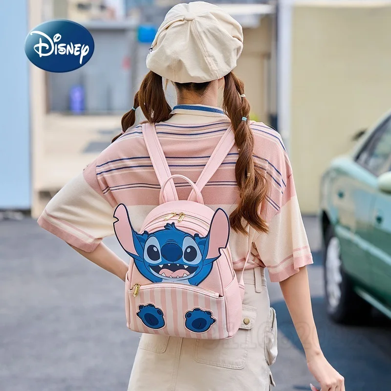 Disney Stitch New Mini Backpack Luxury Brand Original Fashion Mini Women's Backpack 3D Cartoon Travel Leisure Women's Backpack