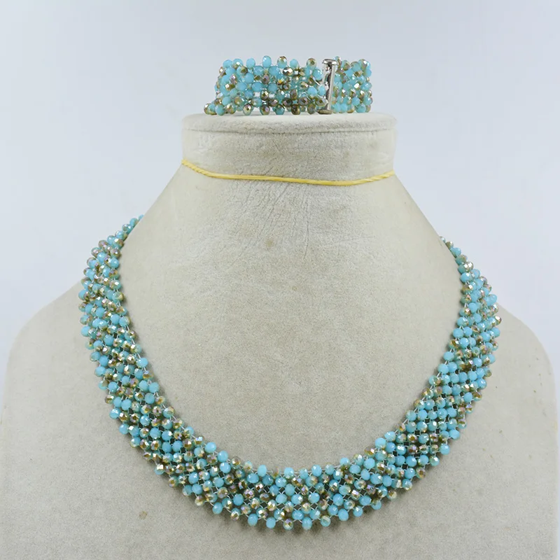 

Super perfect! 4MM Handwoven Crystal Jewelry Exquisite Women's Party Wedding Necklace 46CM