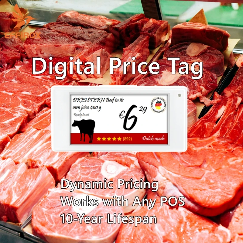 2.66 Inch 4 Color Electronic Shelf Labels Digital Price Tags Eink Epaper Screen Shelf Labels ESL Tags