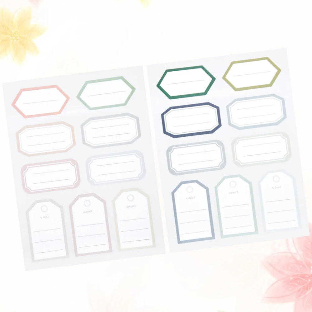 

5 Sheets Name Sticker Adhesive Labels Waterproof Self Sticky Blank Stickers Paper