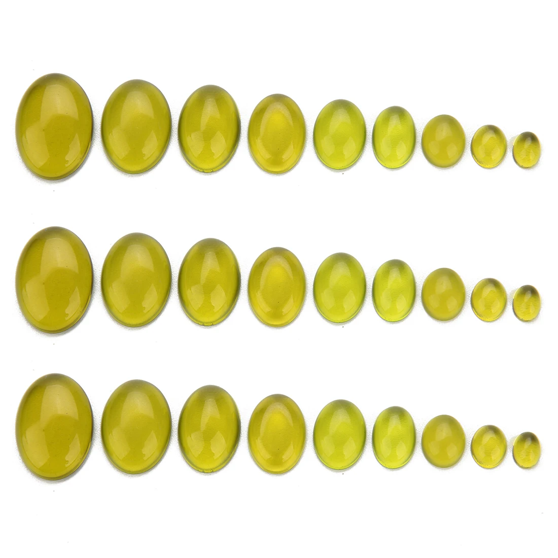 20Pcs/Lot Cabochon Resin Olive Green Flatback Oval Beads Charming Jewelry DIY Making Ring Necklace Earring Accessrries