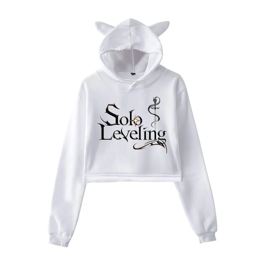 

Solo Leveling Hoodie Vintage 90s Streetwear Merch Hoodies Sweatshirts for Girls Cat Ear Crop