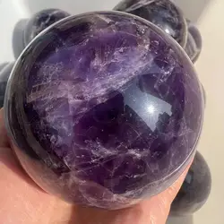 8.5cm Natural Dream Amethyst Ball Polished Massage Sphere Ball Reiki Healing Room Decor Crystal Crafts Stone