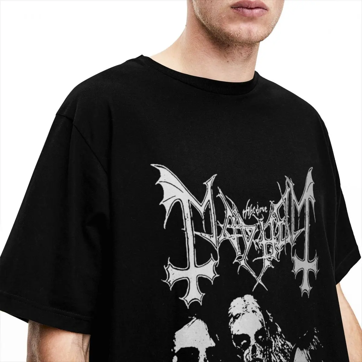 Men Women Band Mayhem Black Metal T Shirt Vintage 100% Cotton Tops