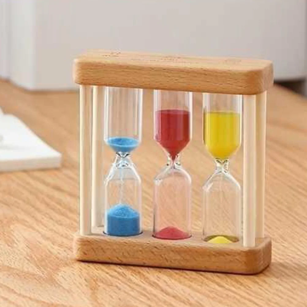 

1/3/5 Minutes Wooden Frame Sandglass Colorful Sands Hourglass Sand Timer Children Toy Desk Decoration