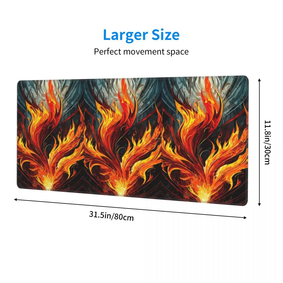 Large Mouse Pad Symphony Abstract Fire Flame Art Gamer PC Laptop Mats Keyboard Carpet Computer Gaming Desk Mat