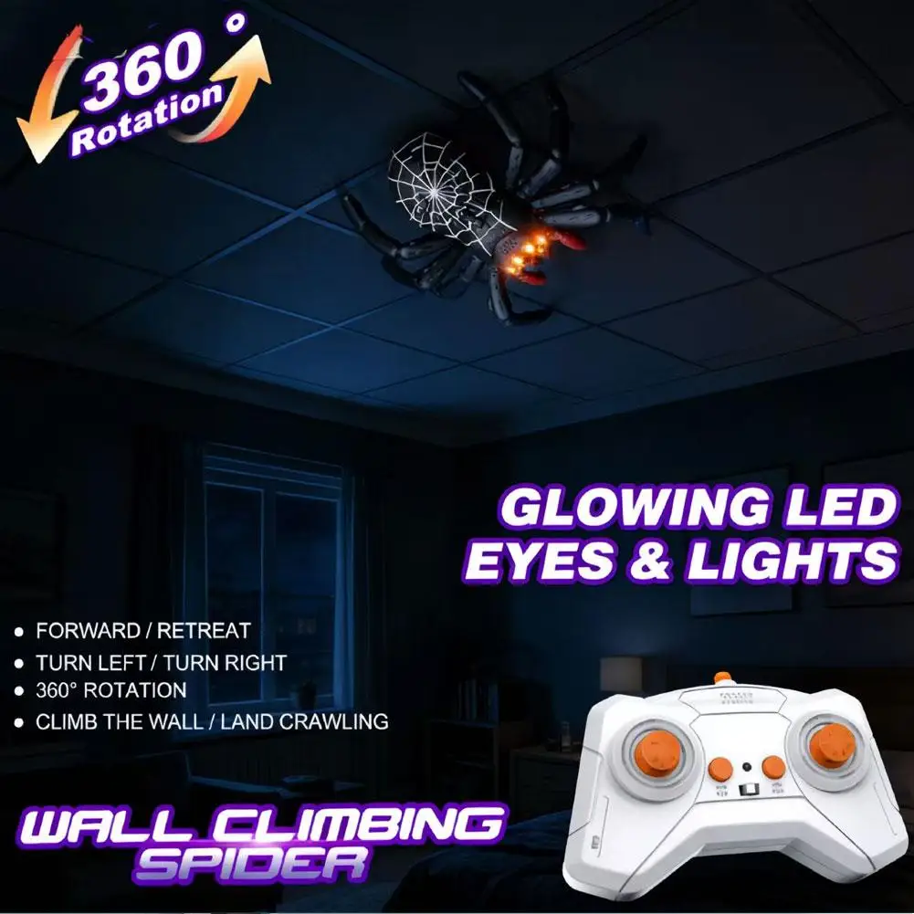 Jouet d'escalade murale RC araignée Gecko lézard, télécommande électrique, jouets d'animaux d'escalade murale, jouets d'halloween pour enfants