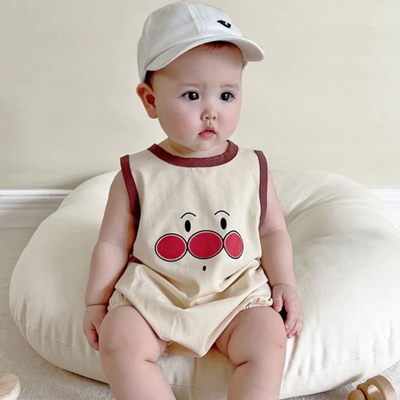 acão de bebê verão fino curto sem mangas calças triangulares para meninos e meninas roupa recém-nascida roupas infantis ag...