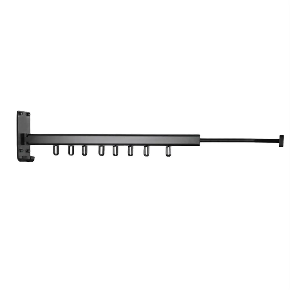 Foldable Wall Mounted Aluminum Alloy Clothes Drying Rack Retractable Single/Double Rod Laundry Hanger for Indoor &