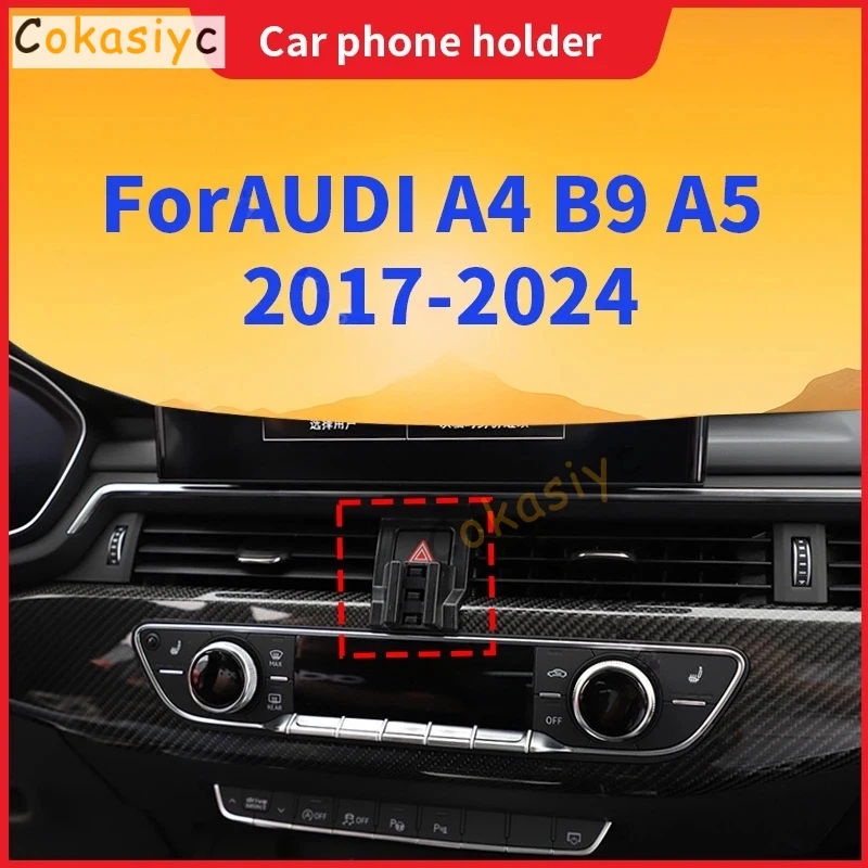 Suporte para Celular para AUDI A4 B9 A5 2017 2018 2019-2024, Suporte de Telefone para Carro com Base Fixa Especial e Carregamento Sem Fio
