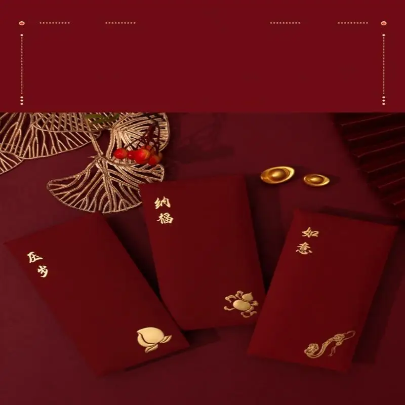 

6 Pcs 2026 Chinese Spring Festival Lucky Red Envelopes New Year Red Envelope Money Pocket Supplies Year Of The Horse Lunar Year