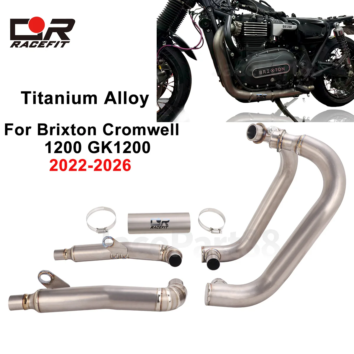 

Выхлопная система из титанового сплава: коллектор и передняя соединительная труба для Brixton Cromwell 1200 GK1200 2022-2026