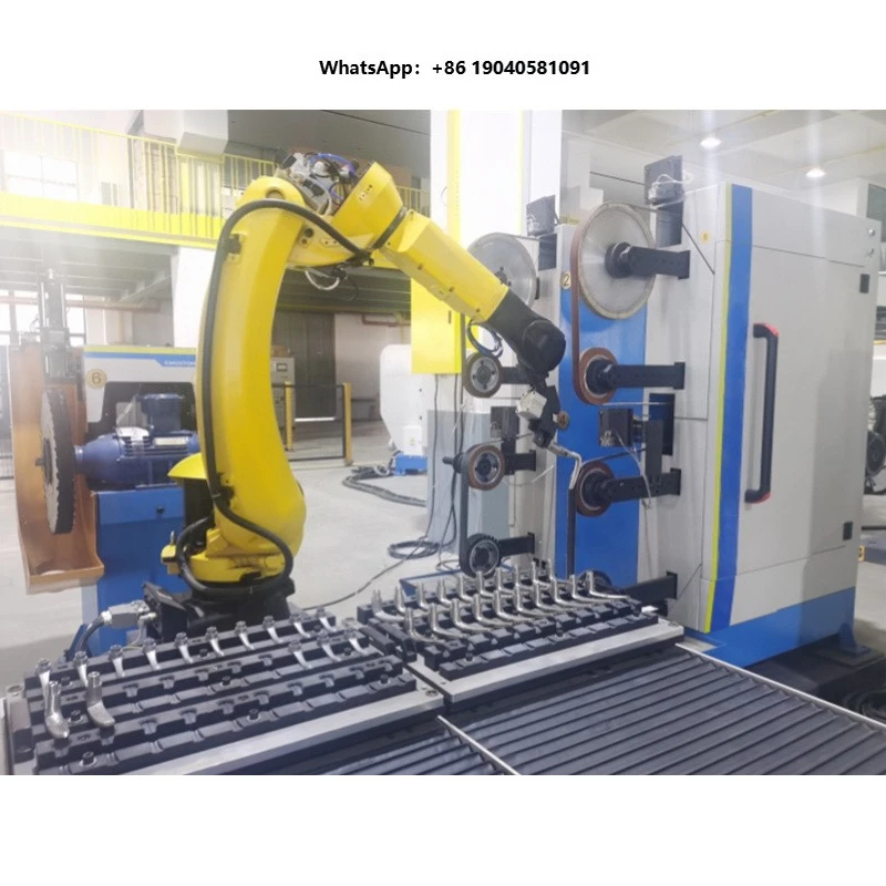 Aluminum Brass Door Handle Polishing Grinding Machine Fully  Automatic Robot Arm Grinding Machine