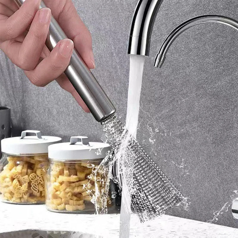 G6 Stainless Steel Wire Kitchen Brush with Durable Handle And Hang Hook for Cleaning Dish Pot Stove Plate